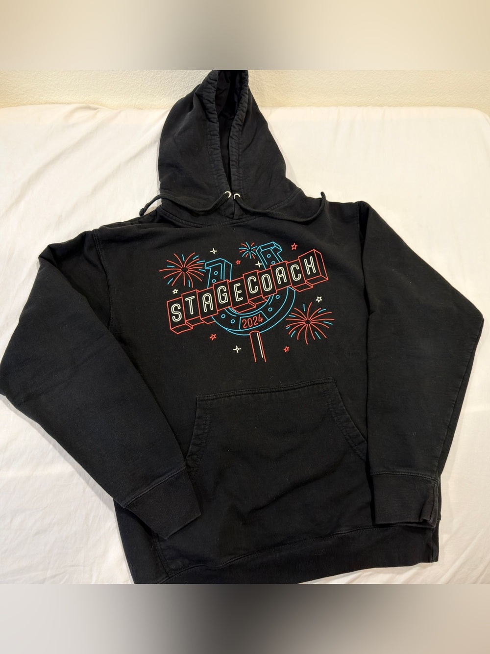 Stagecoach Festival 2024 Black Pullover Hoodie Graphic Sweatshirt Size Medium